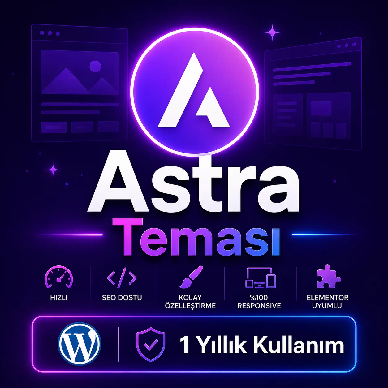Astra WP Teması SMS onay görseli